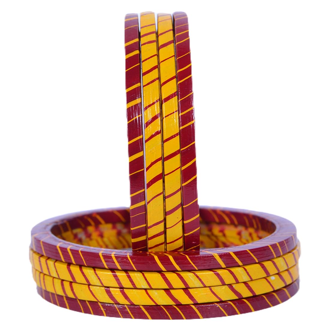 Snehlata Creations Rajasthani Lahariya Lac Bangle Set For Women and Girls | Jaipuri Lakh Chudi Set Of 8 | Lakh Ki Chudiyan/Kangan | Yellow Maroon Chuda Set (B0D9SKZVLN) Amazon Price History, Amazon Price Tracker