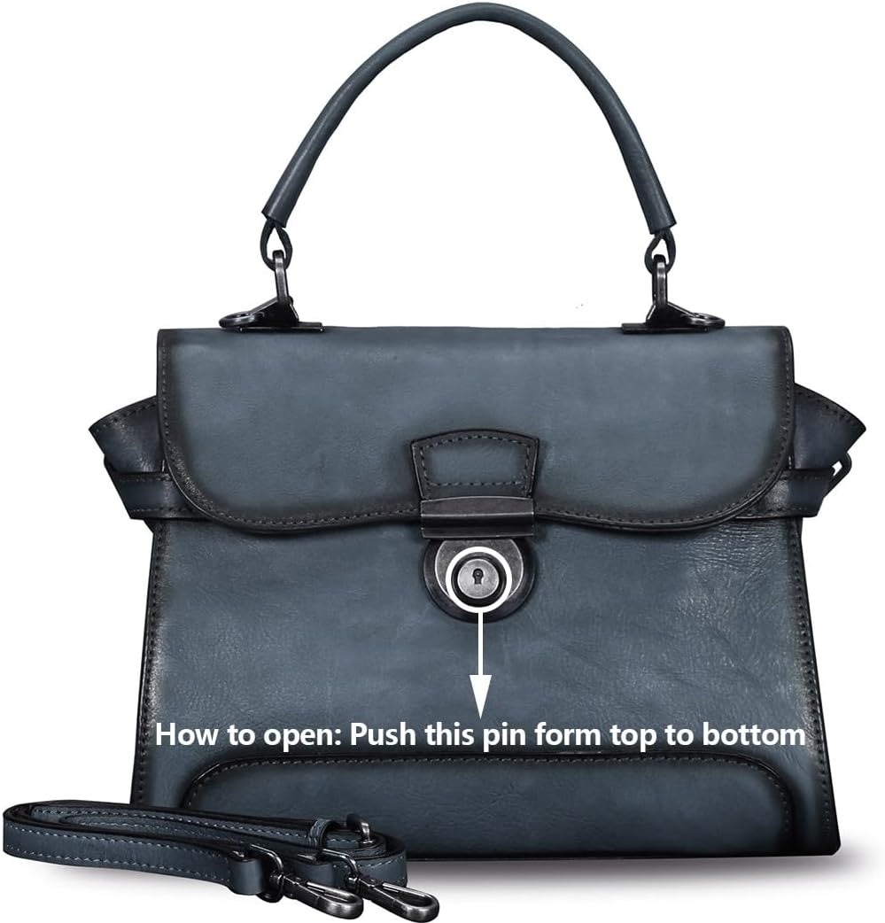 Genuine Leather Purses and Handbags for Women Vintage Real Leather Shoulder Bag Crossbody Purses Satchel Bag with Strap - Image 2