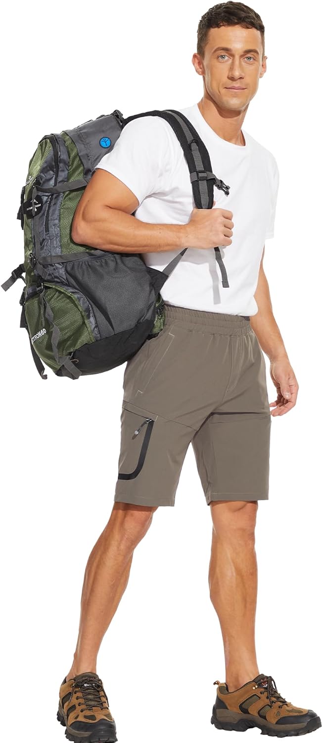 MOURCE Mens Hiking Shorts 9" Quick Dry, Lightweight Men Golf Shorts Breathable Outdoor Fishing Camping - Image 7