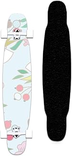 YATT Patineta Longboard, 42" 8 Capas Arce Blanco De Nivel A Patrón De Frutas Coloridas Cuatro Ruedas Doble Inclinación Tabla De Baile Adecuada para Niñas Adultas