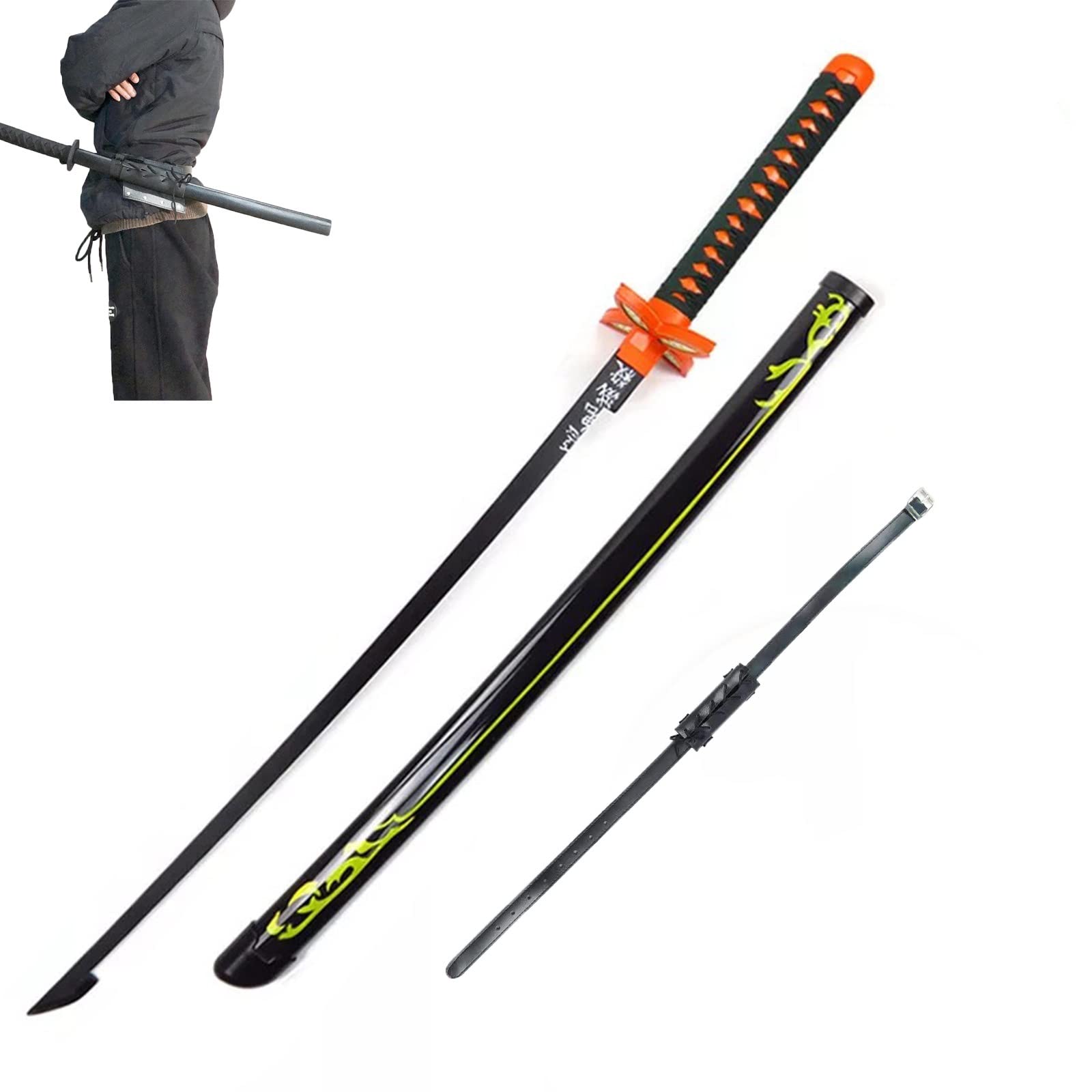 Gaiev Cosplay Katanas Prop Weapon Model - Small 76cm (: Kochou Shinobu-B: Black)