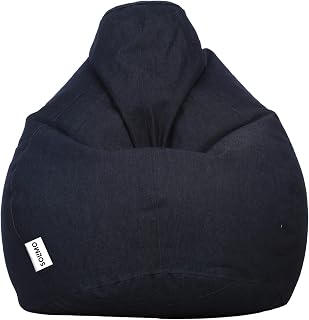 Amazon Brand - Solimo 2XL Premium Denim Bean Bag Filled with Beans for Living Room | Capacity Upto 6 Ft Height & 100 Kg We... Price In India