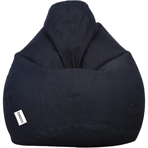 Solimo Denim Bean Bag Cover XXXL Dark Blue