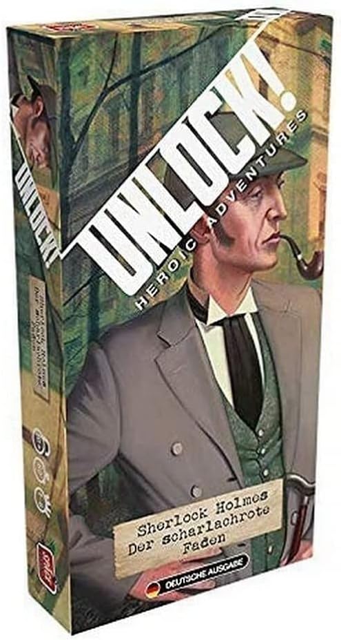 Space Cowboys, Unlock! Sherlock Holmes: The Scarlet Thread, Family Game, Puzzle Game, 1-6 Players, from 10+ Years, 60+ Minutes, German