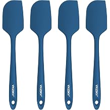 4 Pcs Silicone Spatula Set, 11.4 In, 600F Heat Resistant Rubber Spatulas for Baking, Cooking & Mixing, Flexible and Non-Stick Kitchen Utensils, Seamless & Dishwasher Safe Blue