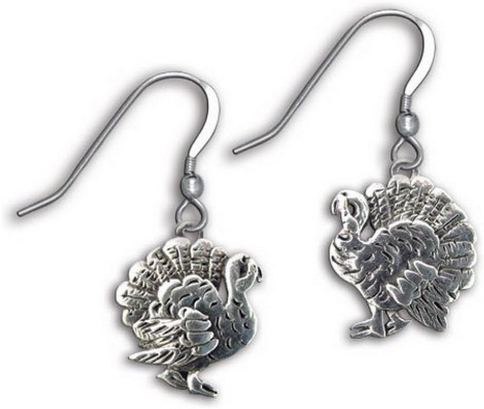 Sterling Silver Turkey Earrings - Thanksgiving gifts for Women