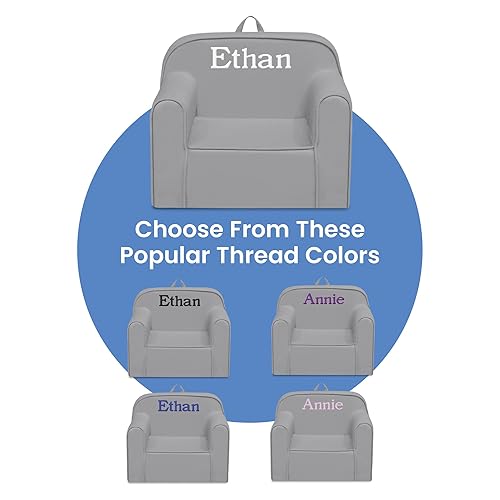 Miniatura 37 de Delta Children Silla Cozee personalizada, personalizable con nombre, silla de espuma para niños a partir de 18 meses, azul/blanco