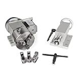 CNCTOPBAOS CNC Rotary Axis 4th Axis with 3 Jaw Chuck,K11-100mm Hollow Shaft Dividing Head Rotational A Axis,with 65mm Tailstock,Reducing Ratio:6:1 for CNC Router Lathe Engraving Milling Machine