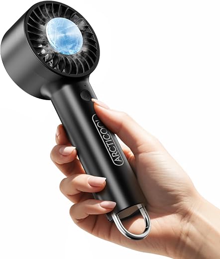 ARCTICOOL Ice-Cool Portable Mini Fan with Semiconductor Cooling Tech - 7500RPM Rechargeable Handheld Fan with Buckle, 2000...