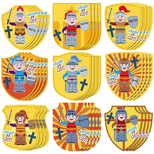Tenceur 36 Pcs Armor of God Craft Kit Armor of God Stickers Vbs Bible Crafts for DIY Religious Sunday Fun Home Activities Christian Party Decorations