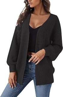 Gefomuofe Cardigans for Women Long Sleeve Cardigan for Women Pocket Jacket Cardigan Women's Blazer Cardigan Outerwear Elegant Shoulder Jacket Top Casual Top