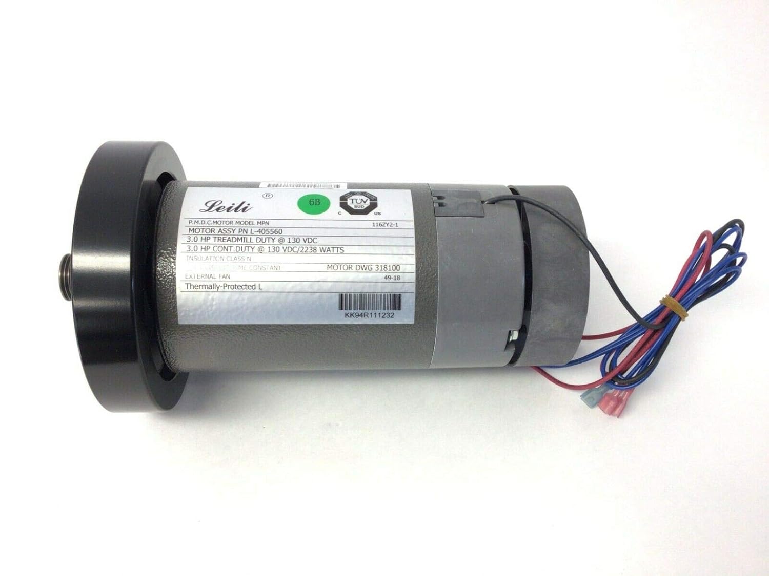 H.F Exchange DC Drive Motor with Flywheel 130VDC, 3HP, 2238W, Permanent Magnet Smooth Operation Easy Replacement Treadmill DC Motor P/N 405659 Work with Nordic-Track T 17.2