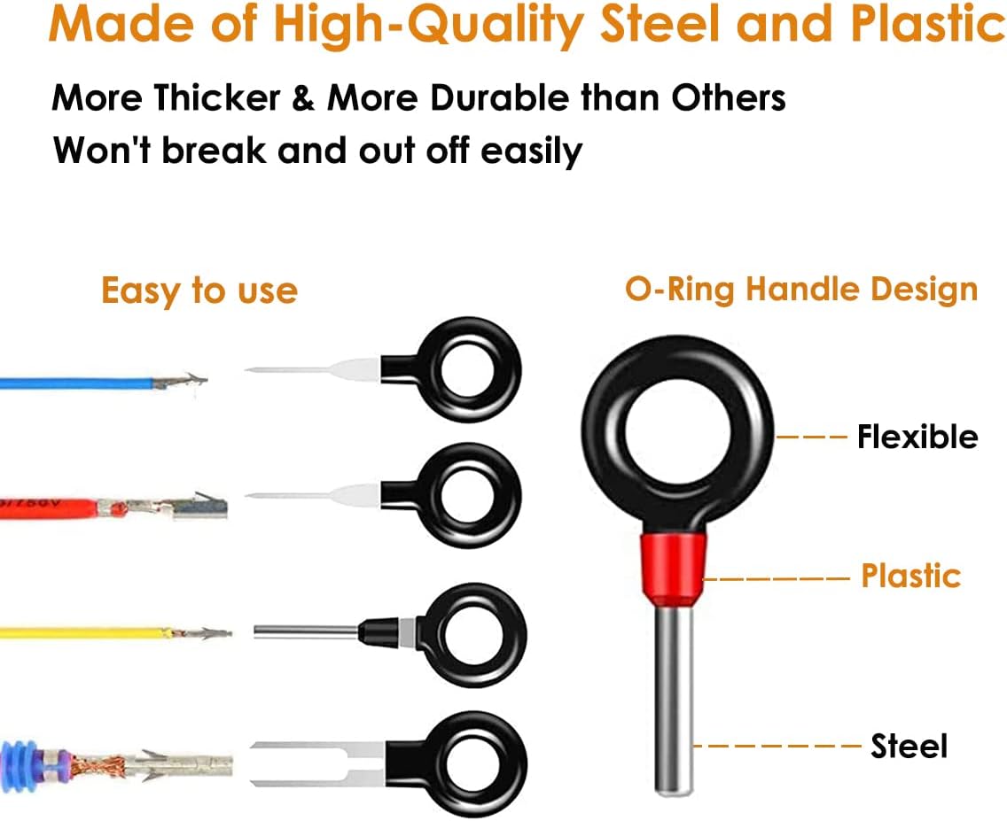 Maerd Terminal Removal Tool Kit, 76Pcs Terminal Ejector Kit for Car, Pin Extractor Tool Set Release Electrical Wire Connector Puller Repair Key Removal Tools …