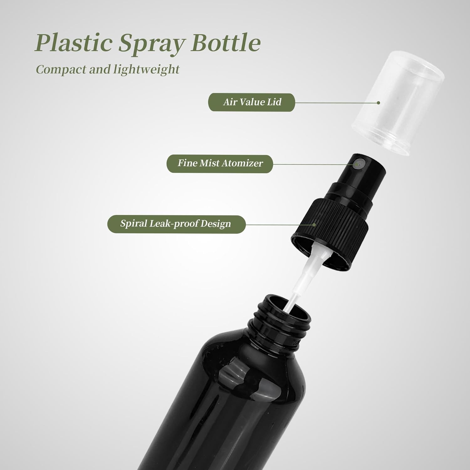 36 Pack Black Plastic Spray Bottles 8 oz Small Spray Bottle Fine Mist Cleaning Spray Bottles, 8 oz Empty Sprays Bottle Bulk for Travel, Essential Oils, Cleaning