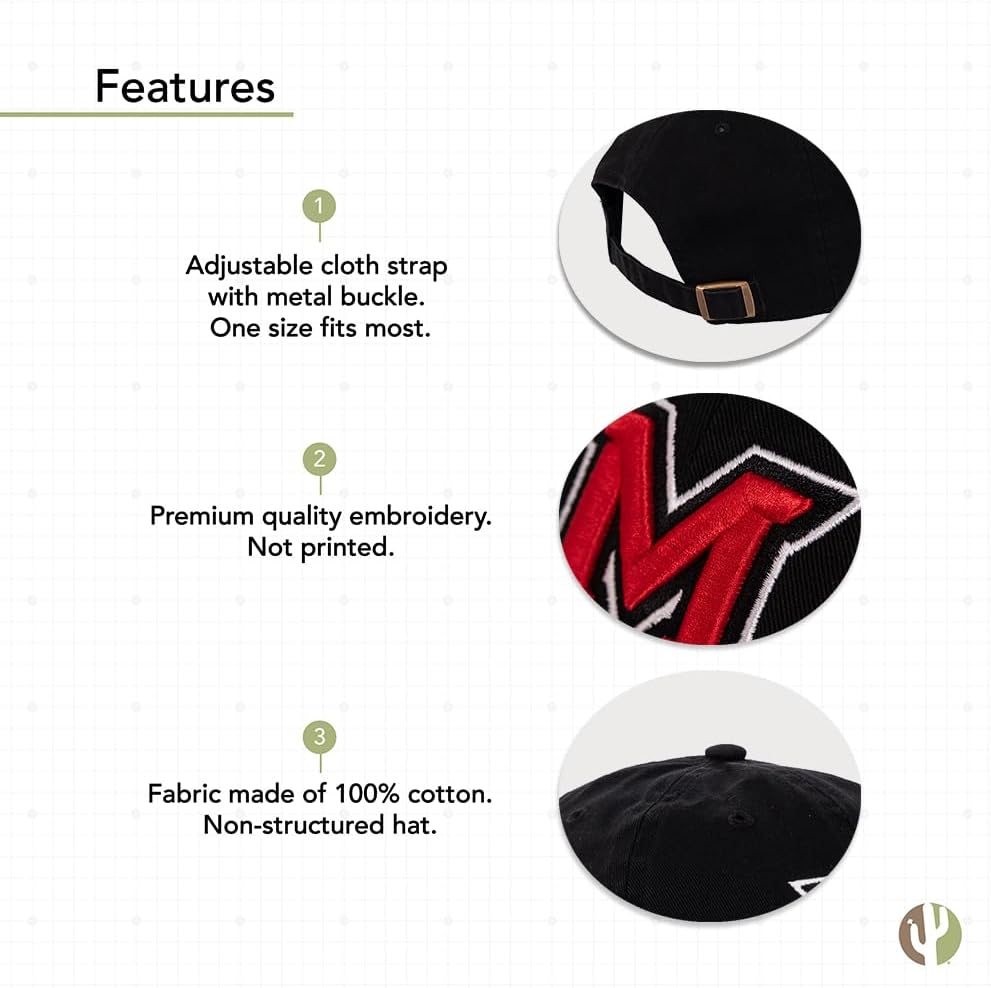 Desert Cactus Miami University Baseball Hat Redhawks Brimmed Embroidered Hats Cap Adjustable Cloth Strap Adult - Image 4