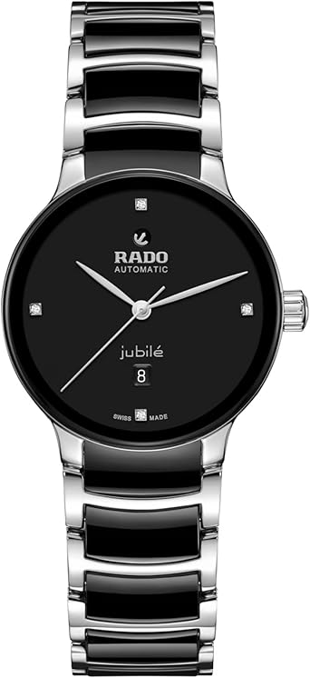 Rado Centrix Automatic Diamonds Unisex with Black Dial, Date Display and Swiss Automaitc Movement