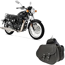 WinNet Pair of 2 Rigid Saddlebags in Leather Saddlebag Custom for Benelli Imperiale 400