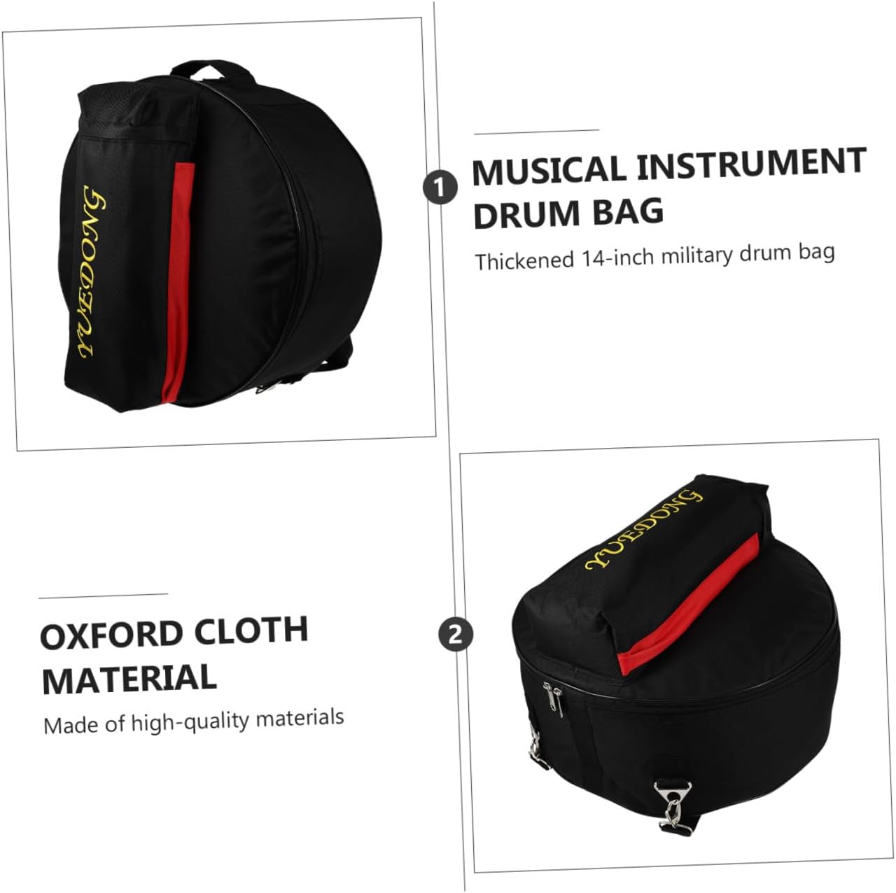 1Pc Snare Drum Storage Bag Durable Oxford Cloth Portable Design Capacity for Musicians Travel Black Color for Drums