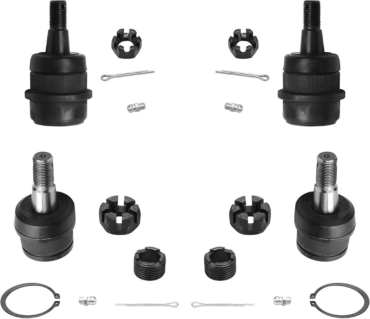 Detroit Axle - Front Ball Joints for Jeep Grand Cherokee Wrangler Comanche | Wagoneer TJ, 4pc Upper & Lower Ball Joints Set Replacement