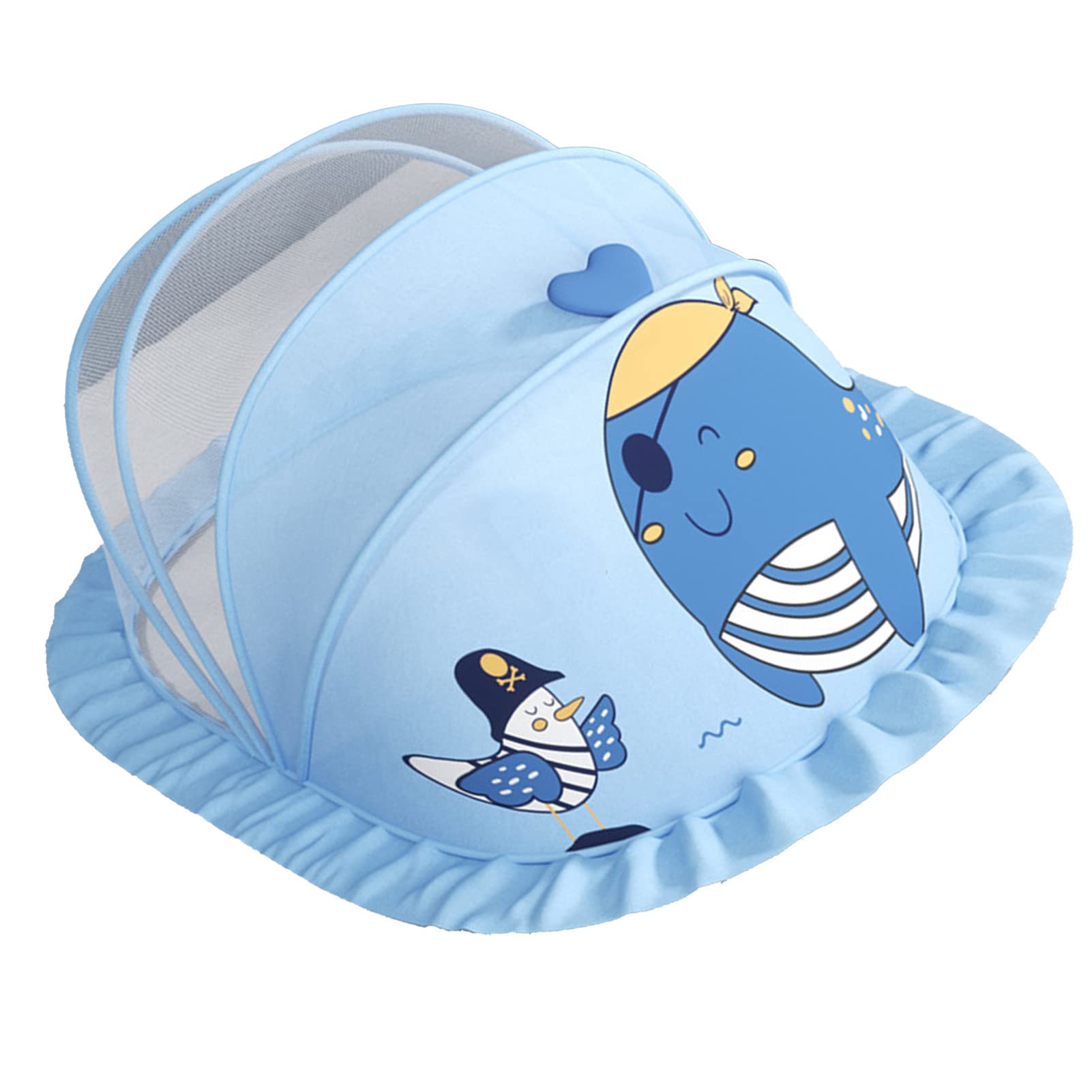 Filet anti-mouches pour bébé contre piqûres moustiques tente hexagonale blue