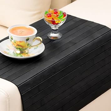 Porsima LM-2005 Bambu Ahşap Kanepe Kenarı Sehpa Yan Sehpa Katlanabilir Koltuk Kenarı Tepsisi 37x68cm