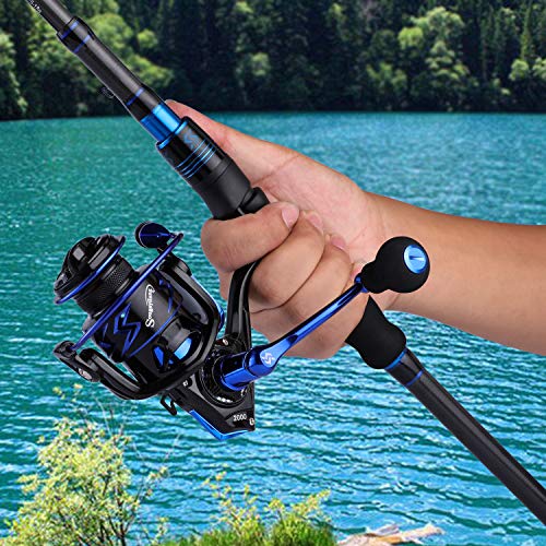 Sougayilang Telescopic Fishing Rod, Carbon Fiber Spinning & Casting Rod, Lightweight Fishing Pole Designed For Bass, Trout, Salmon, Steelhead, For Fresh & Saltwater-Spinning 5.9Ft Blue #TOP6