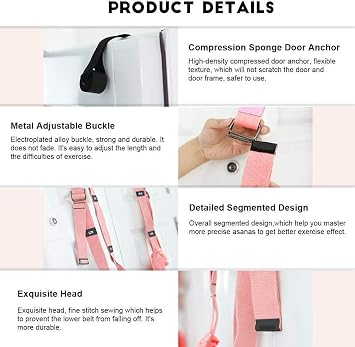Yoga Fitness Stretching Strap, Adjustable Leg Stretcher Back Bend Assist Trainer, Improve Leg Waist Back Flexibility Home Gym Equipment for Rehab Pilates Ballet Cheerleading Splits Gymnastics