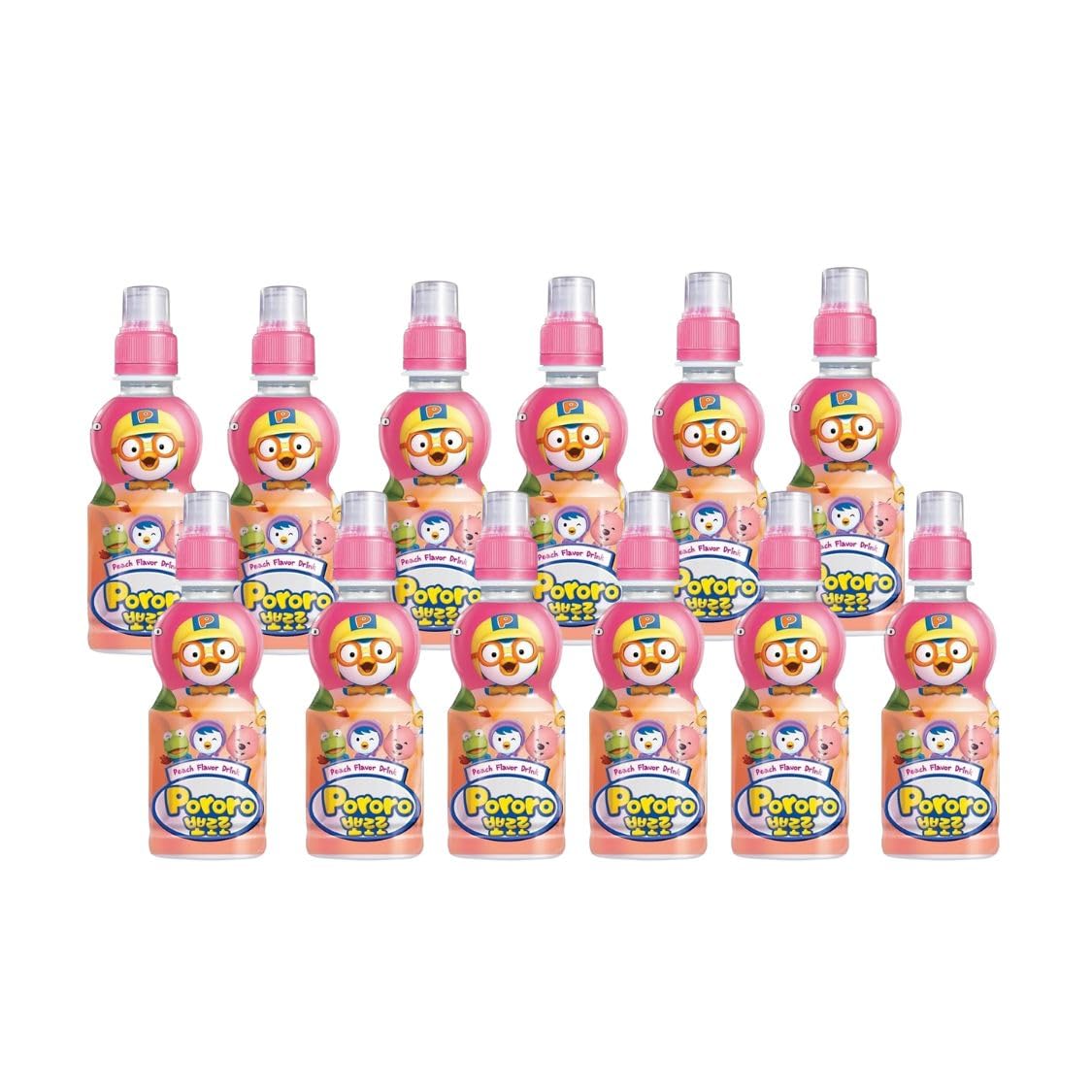 Paldo Pororo Penguin Peach Flavour Juice Drink 235ml (Pack of 12) | Korea's Favourite Non-Alcoholic Delight | Vegan | No Spill Cap | Non-Carbonated Drink-image-9