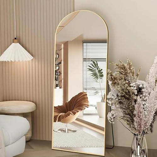 Danny Home Full Length Arch Floor Mirror with Stand, 152×42cm, Gold