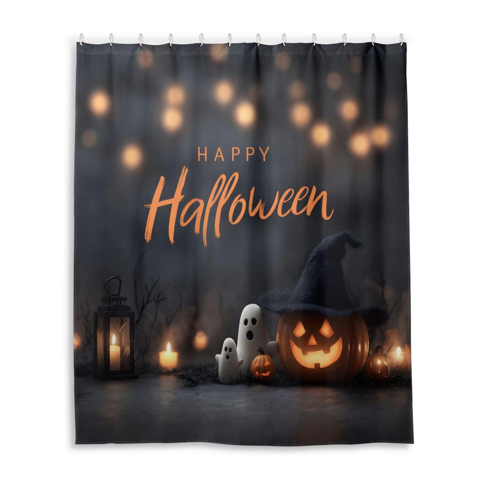 DUOBU Halloween Background Shower Curtain Washable Waterproof Fabric Bath Curtain 60x72Inch Shower Curtains with Hooks for Bathroom Decor