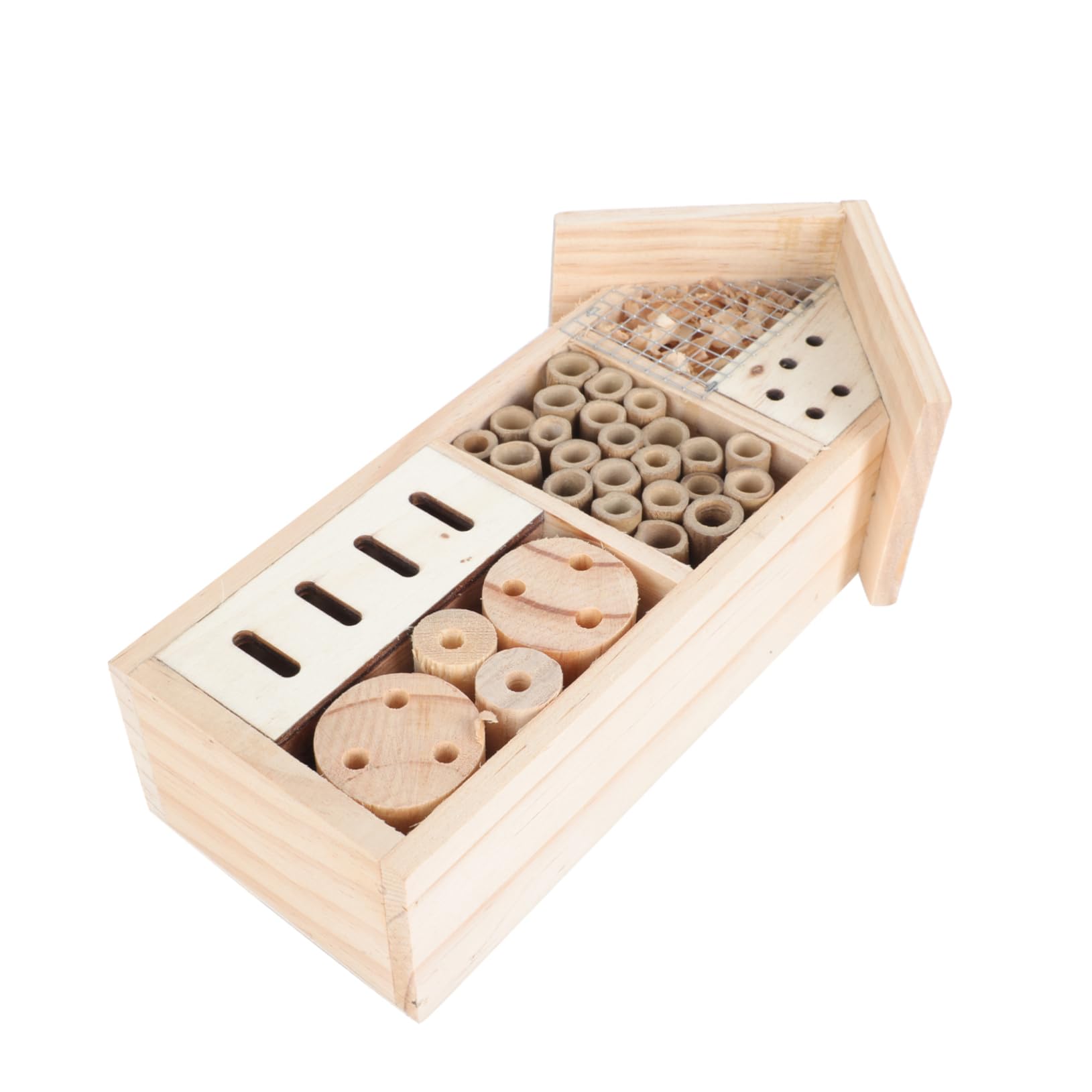 TOYANDONA 1pezzi Casetta per Insetti in Legno Rifugio per Allevamento delle Api Habitat per Piccoli Insetti Arnia Sospesa Casa Insetti Stile Capanna
