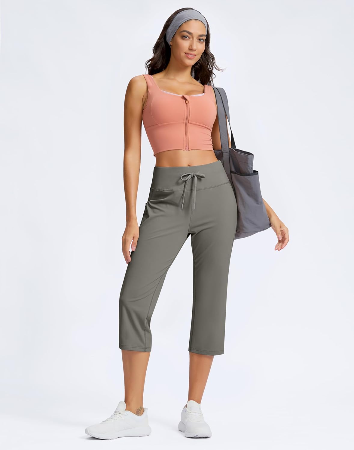 G Gradual Yoga Capri Pants for Women with Pockets High Waist Capris Leggings Tummy Control Straight Workout Summer Crop Pants - Image 3