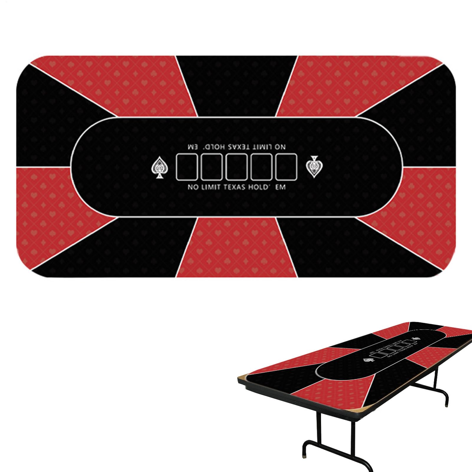 Générique Obrus pokerowy, obrus - Holdem mata pokerowa 120 x 60 cm | Antypoślizgowe pokrowce na stół z kart, mata na stół do pokera Texas Holdem Poker, gry karciane