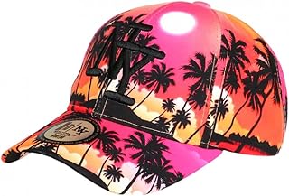 Gorra para niño, color naranja y rosa, palmeras NY Béisbol, Copaka de 7 a 12 años - Niño