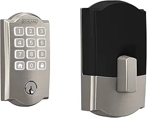 Schlage Arrive Smart WiFi Deadbolt Lock with Camelot Trim, Satin Nickel