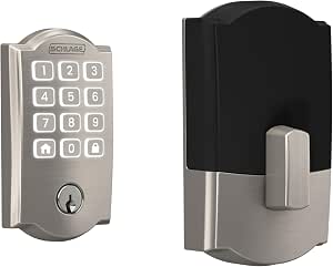 Schlage Arrive Smart WiFi Deadbolt Lock with Camelot Trim, Satin Nickel