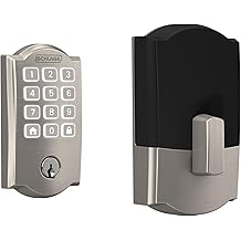 Schlage Arrive Smart Wi‑Fi Deadbolt Lock with Keypad, Keyless Entry Front Door Lock, App Control, Alexa and Google Home Compatible, Satin Nickel, BE459WB CAM 619