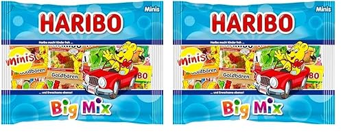 Haribo | Big Mix - Grande Mix di Caramelle Gommose al Gusto Frutta, 22 Mini Bustine, Ideali per Feste, 330 g (Confezione da 2) Haribo | Big Mix - Grande Mix di Caramelle Gommose al Gusto Frutta, 22 Mini Bustine, Ideali per Feste, 330 g (Confezione da 2)