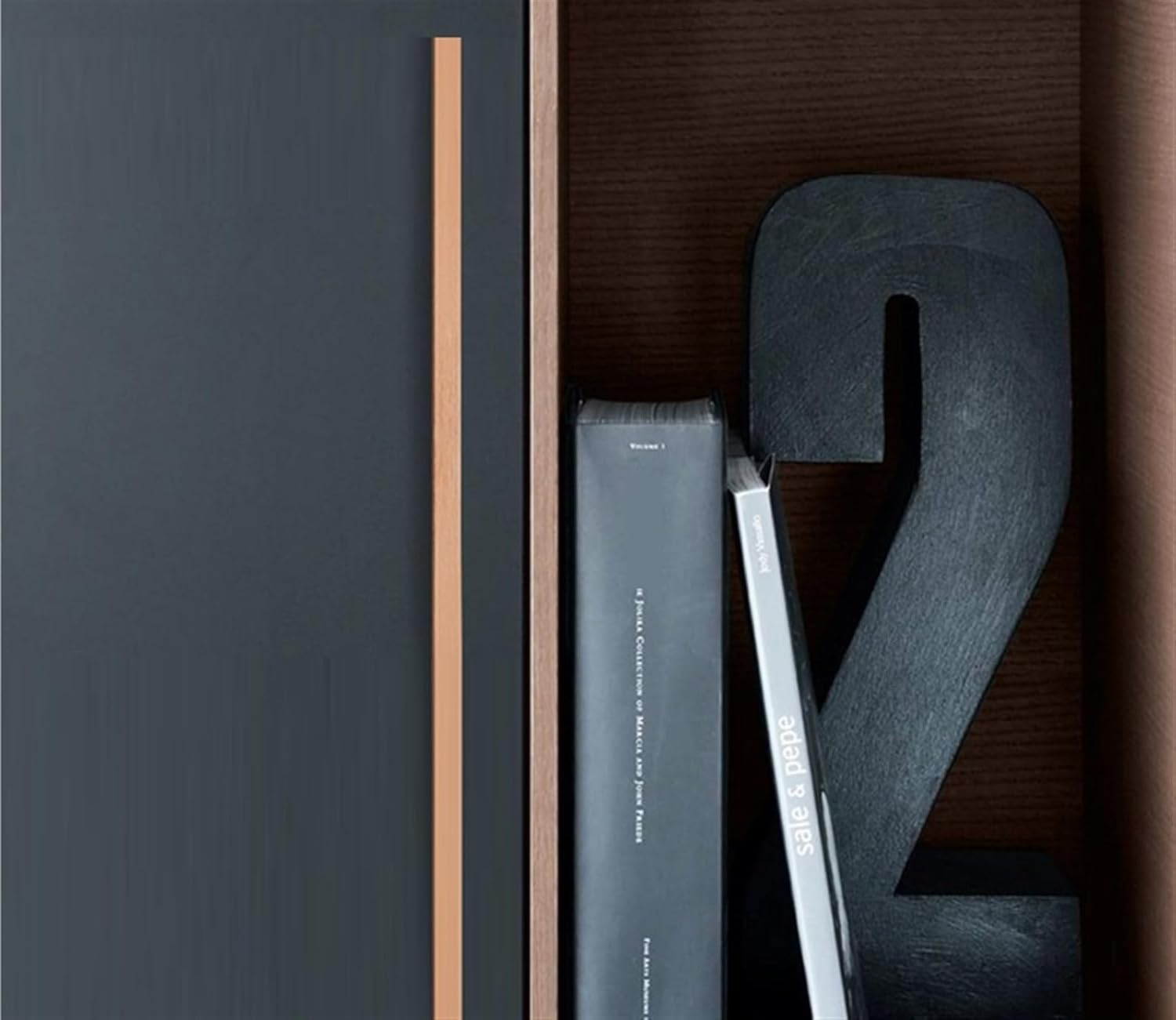 Kitchen Cabinet Storage Handles Dressers Closet Wardrobe Gold Black Cupboard Drawer Knobs and Pulls Furniture Handle Hardware 2Pcs(Orange Gold,Length 500mm)