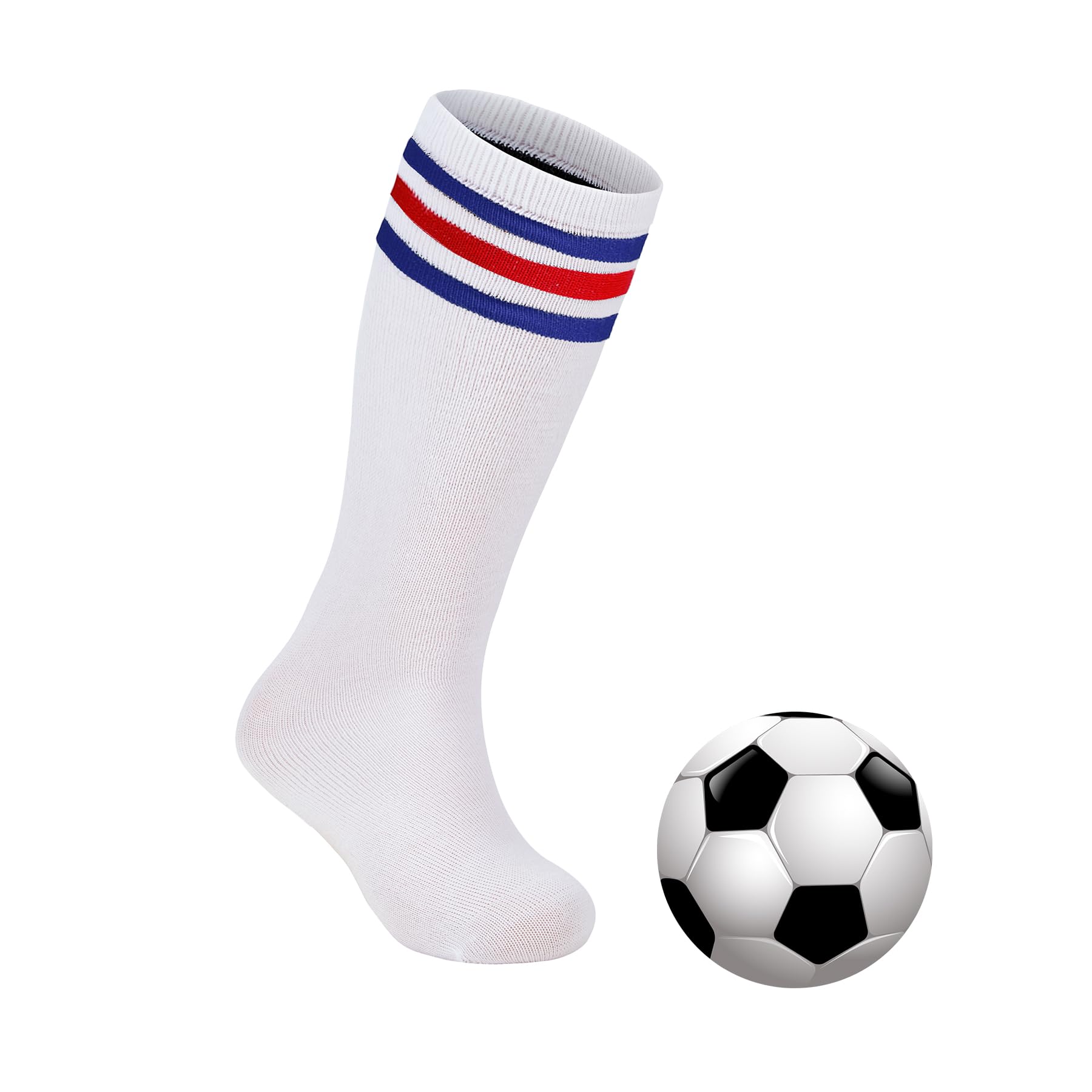 Zando Kids Soccer Socks Knee High Cotton Athletic Socks for Boys Girls