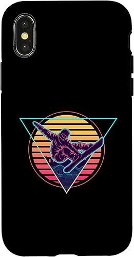 Miniatura 4 de iPhone 15 Retro Futuristic Snowboarder Synthwave Snowboarding Case