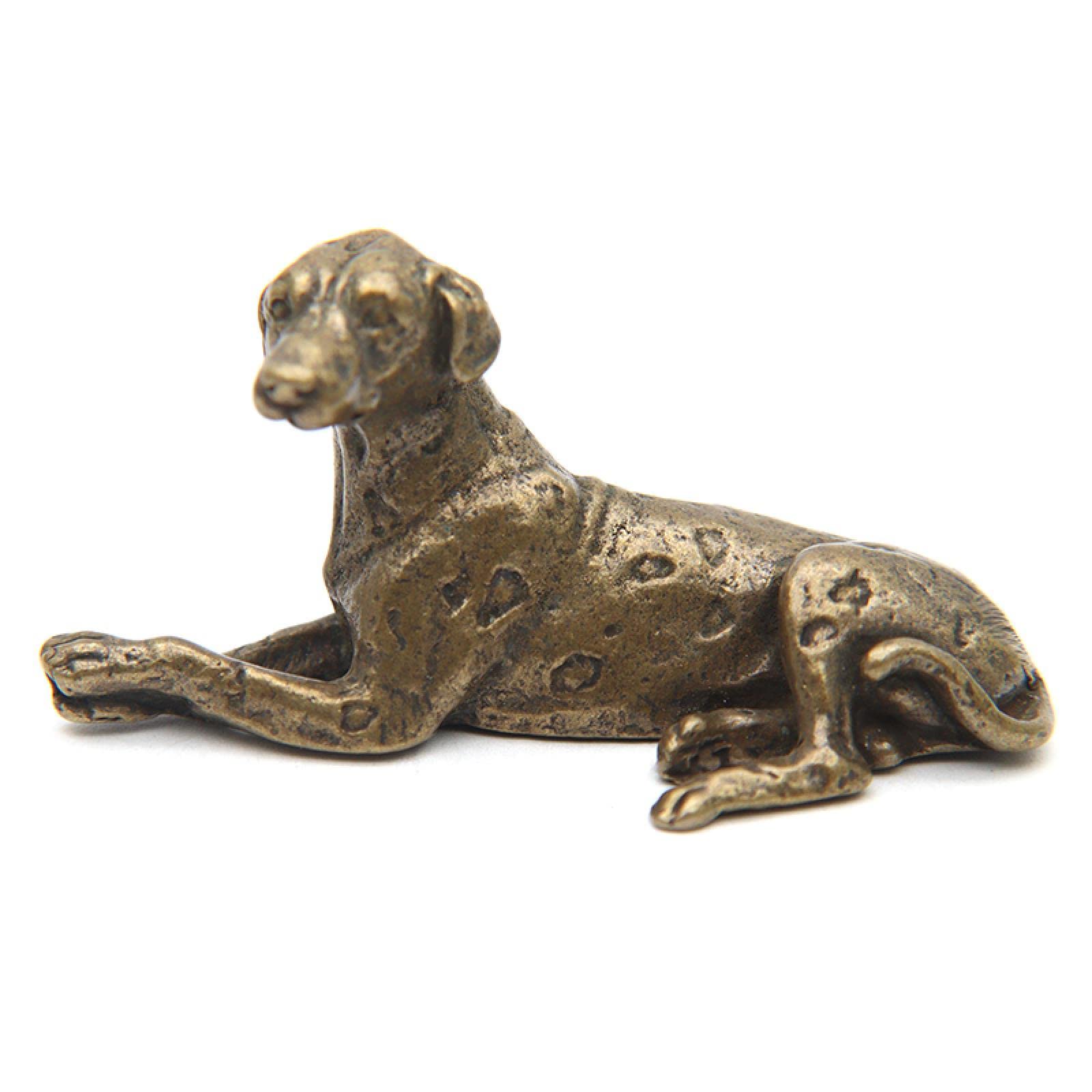 YNIYUJKL Figurine Small Brass Statue Golden Brass Craft Miniatures Sculpture Antique Antique Copper Ornaments Vintage Pure Brass Dog Figurines Dalmatian Statue Tea Pets Office Desk Dec