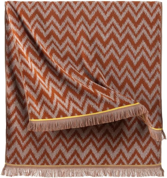 YiLUOMO Red Wave Jacquard Bath Towel Soft 100% Cotton Highly Absorbent Quick-Drying Spa Towel for Bathroom Brushed Fringe Hem Decorative Bath Towel 55 x 27.5inch