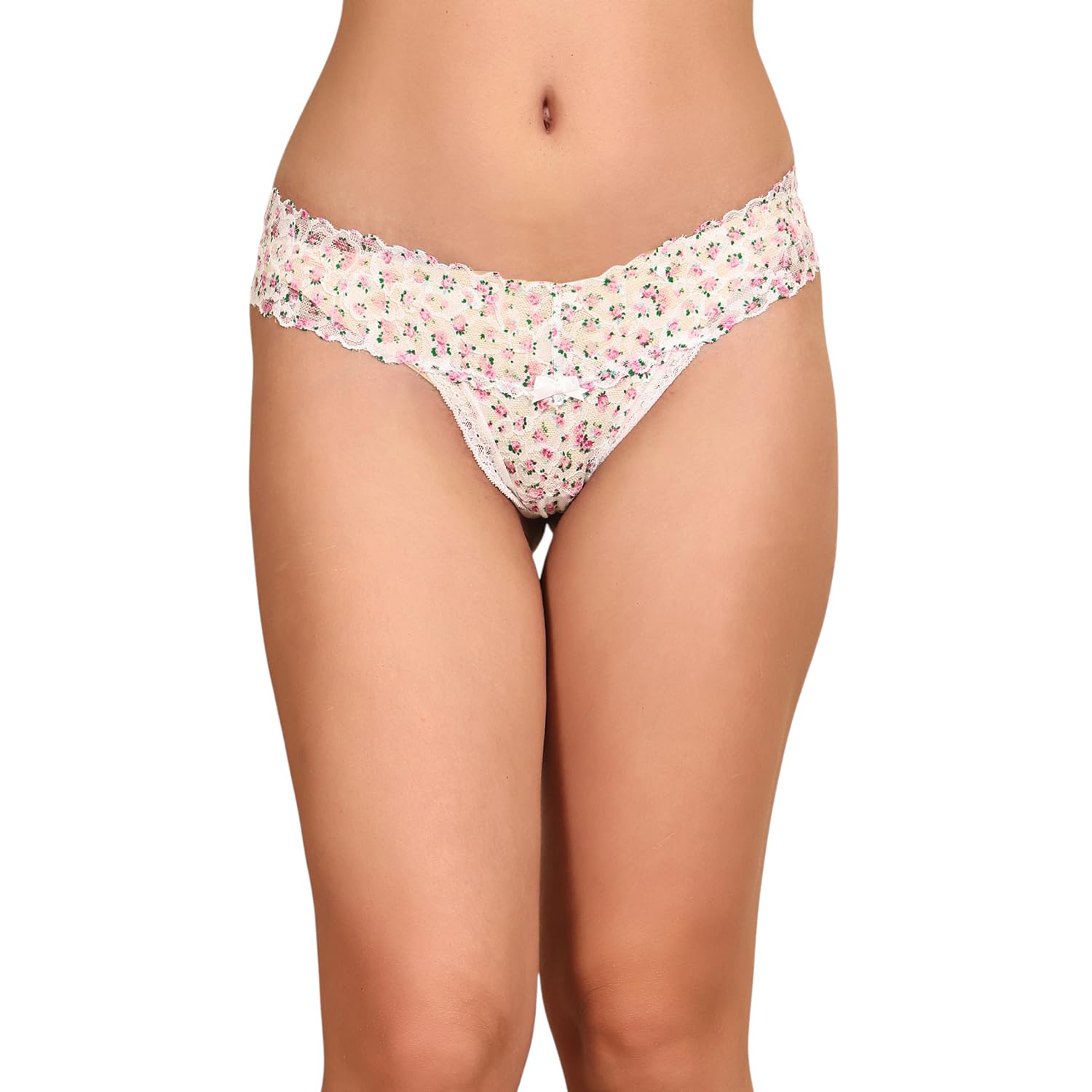 quttos Women Low-Rise Floral Lace Sexy Thong Panty-picture-25
