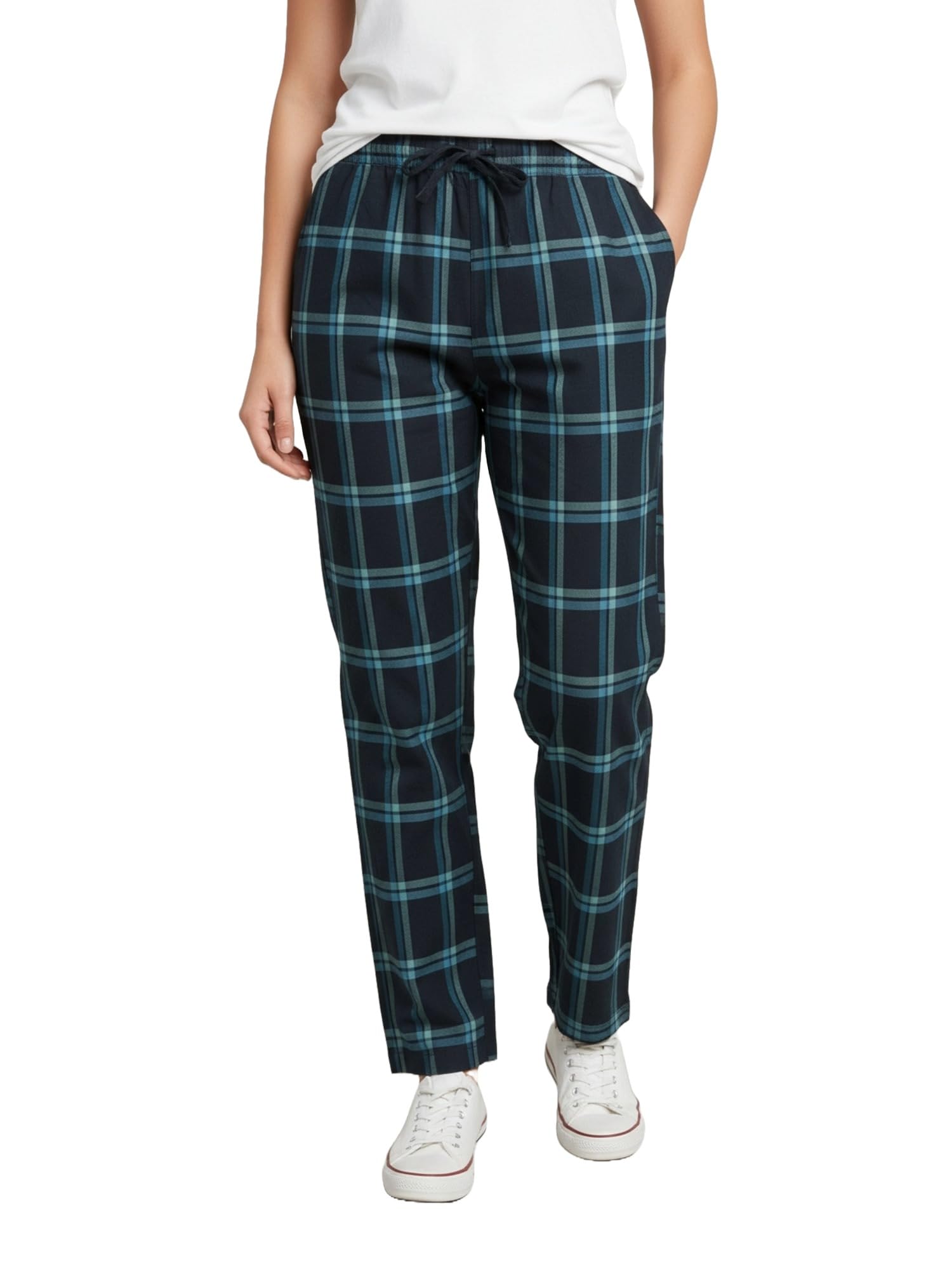 Women's Cotton Checkered Plus Size Pyjama-image-46