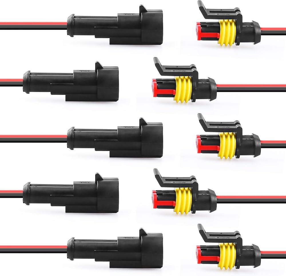 8 Pièces Connecteur Electrique Etanche, Connecteur Etanche 2 Fils, Fils ÉLectriques Autobloquants à 2 Broches Pour 9006/9005 Prise De Connecteur De Faisceau De Câblage Pour Moto Scooter Camion