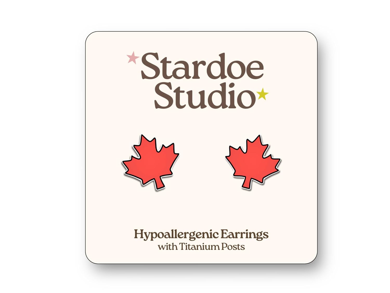 Handmade Canadian Maple Leaf Earrings, Canadian Flag Earrings, Canada Day Studs for Women and Men, Unisex Canada Earrings, Hypoallergenic Nickel-Free Earrings, Elbows Up, Made in Canada