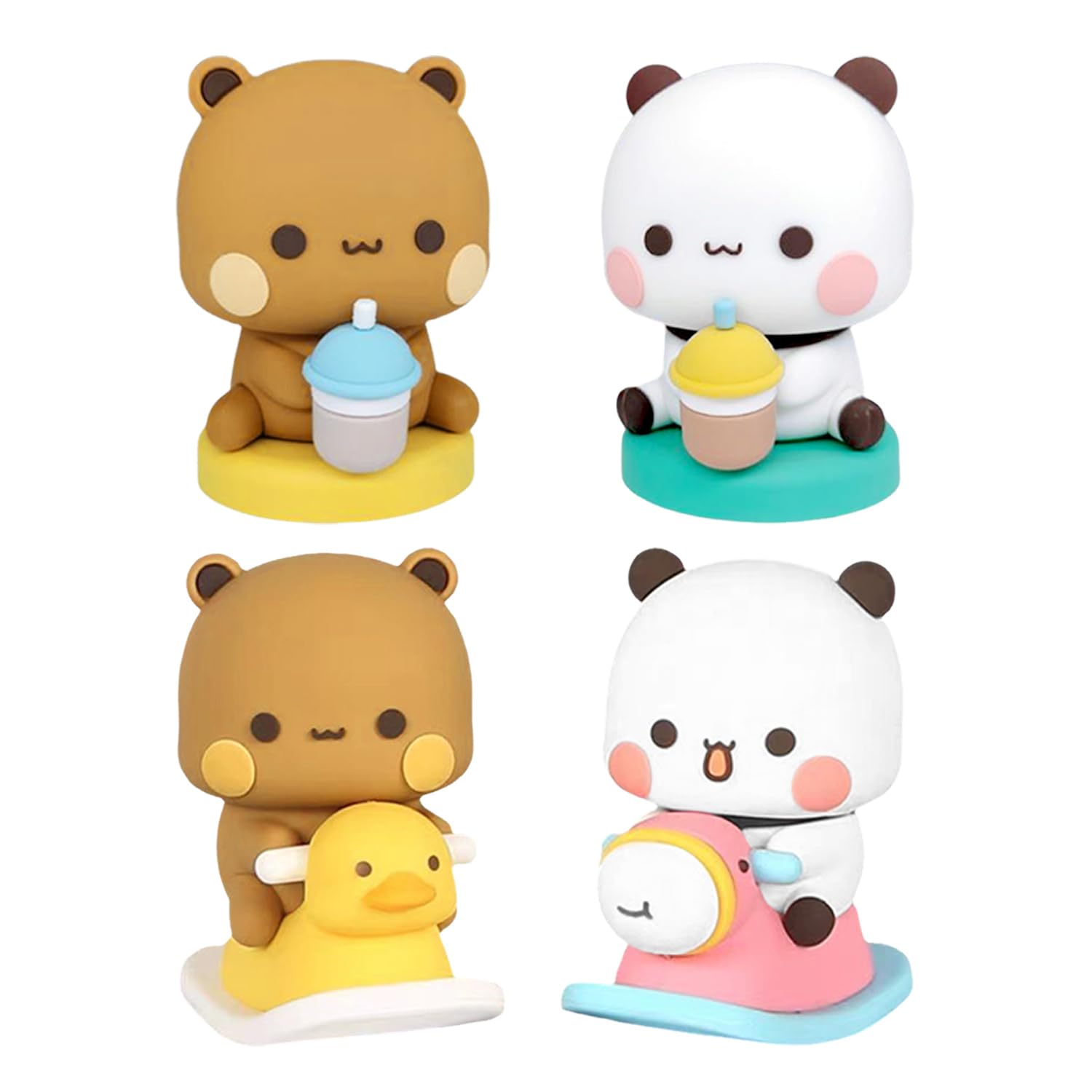 CYNOSURETECH 4 Pieces Of Cartoon Animal Ornaments, Cute Ornaments, Desktop Ornaments, Home Decorations, Car Decorations