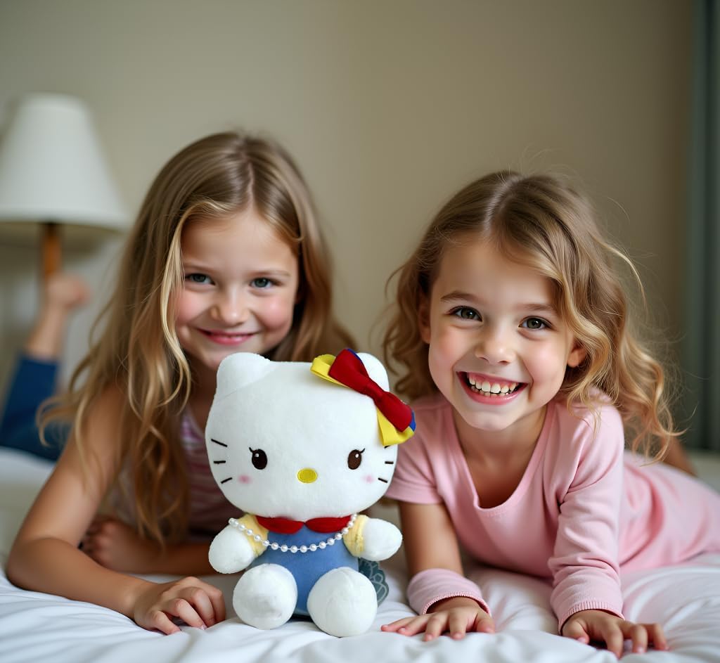 Kitty Plushie 10" – Adorable Kawaii Cat Stuffed Animal, Cute Soft Plush Doll Toy Gift for Kids, Teens, Girls, and Kitty Lovers, Collectible Cuddly Decor (Pearls Classic)