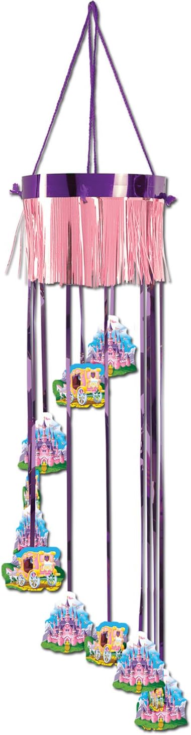 Beistle Club Pack Fairytale Princess Themed Plastic Hanging Shimmering Spiral, Box of 12 Decorations